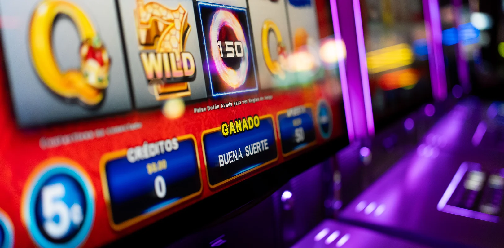 Neon 3D render of a roulette wheel, dice, and casino chips